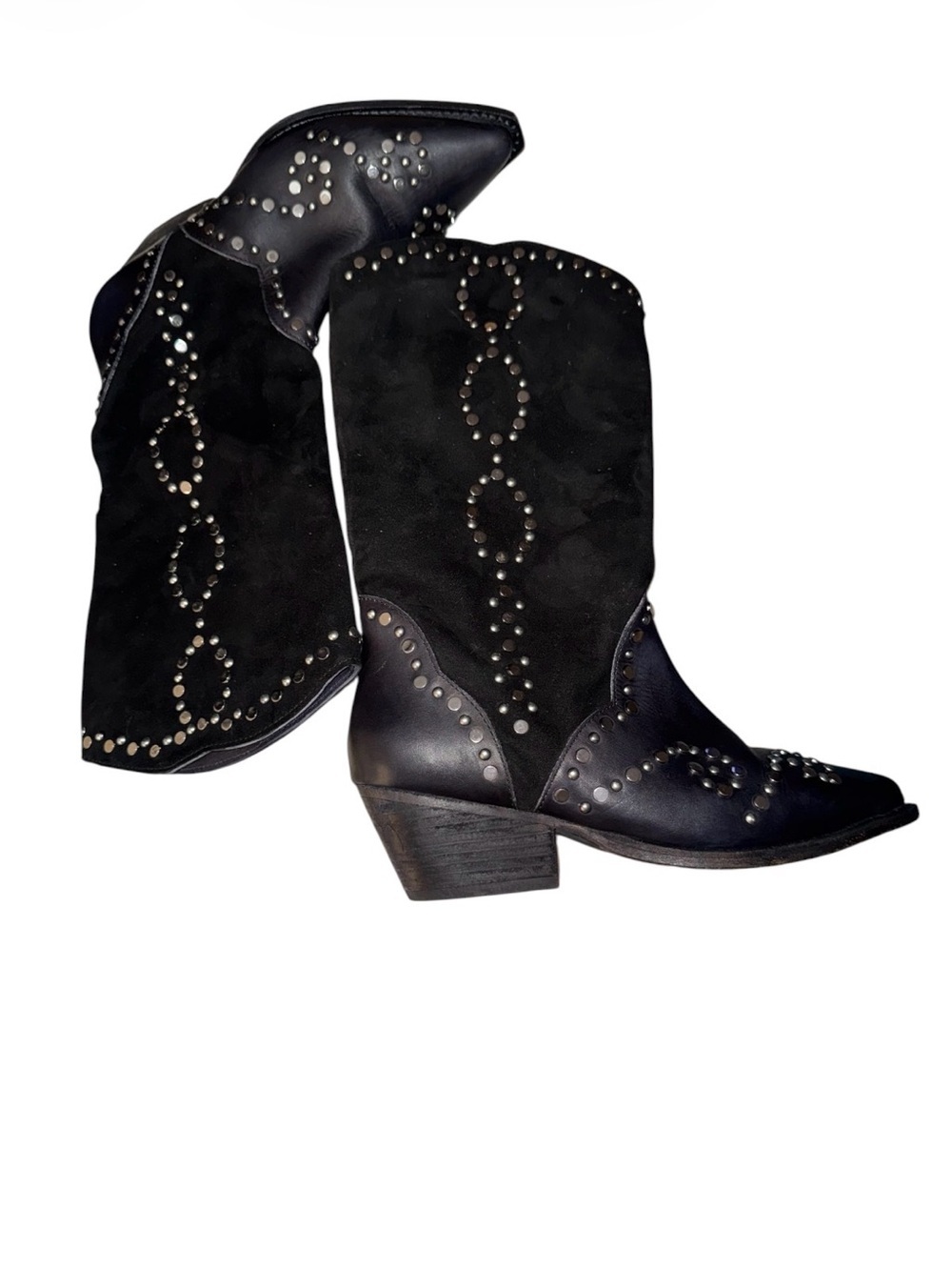Free People Joelton Studded Western
Boots Black Suede Leather Size 36.5. - Picture 4 of 12